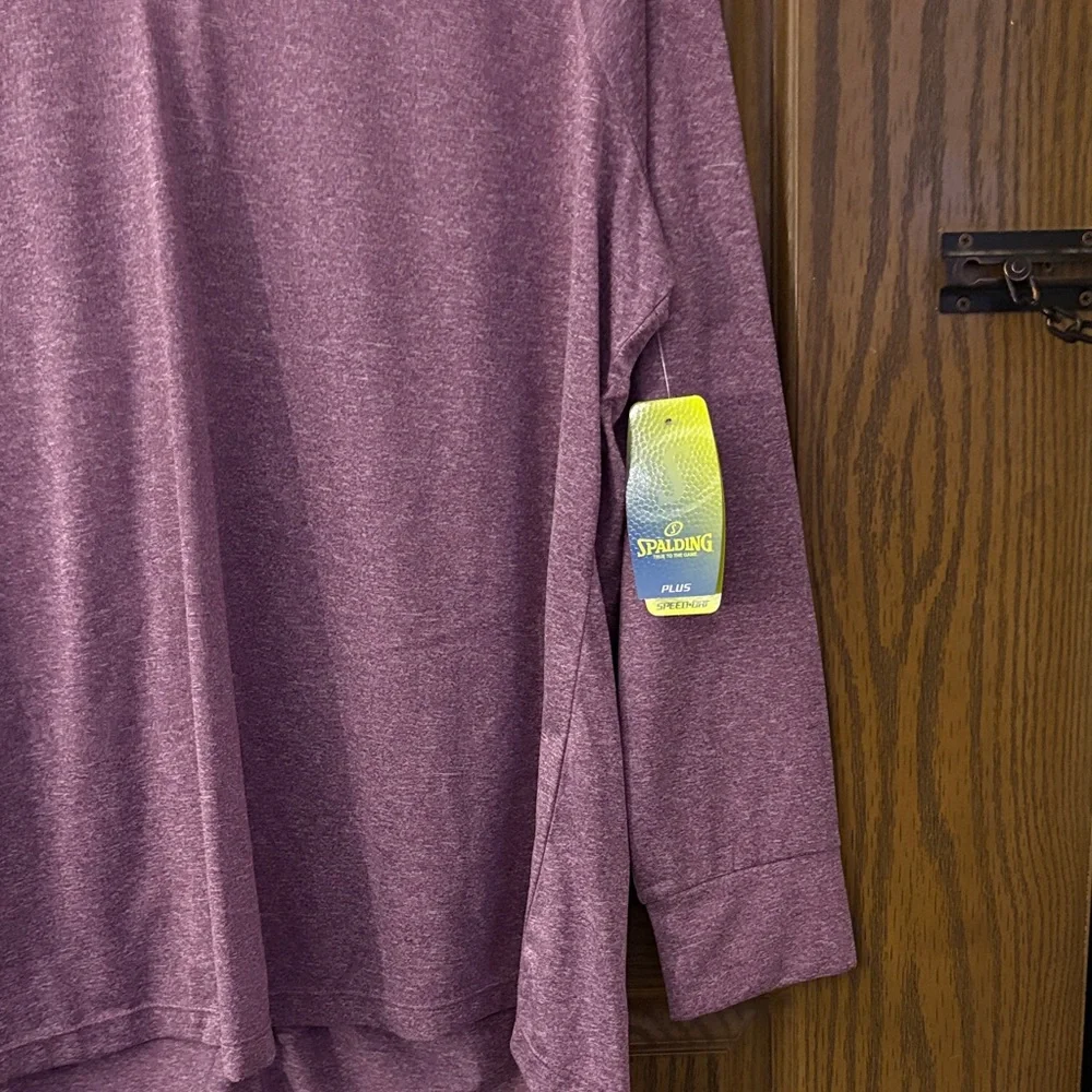 Heathered Purple Ruched Back Speed Dri Top - Picture 3 of 6